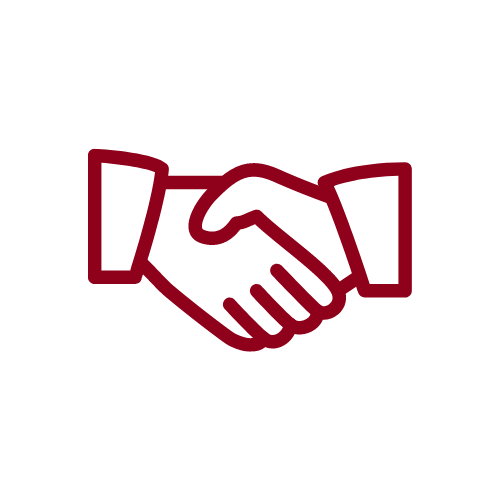 Shaking hands.
